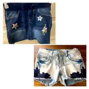 Size 7 girls skirt and shorts
